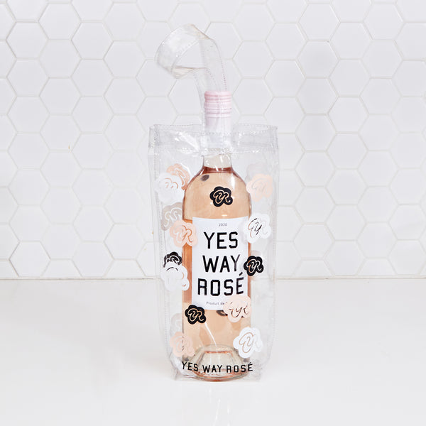 Floral Vinyl Wine Tote